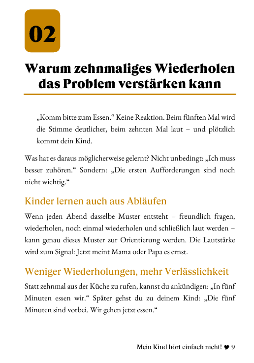 Leseprobenseite aus Mein Kind hört einfach nicht